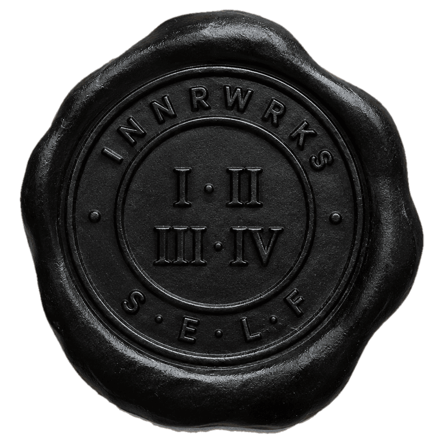 The INNRWRKS seal: the wordmark around four numerals, I II III IV, above the word SELF